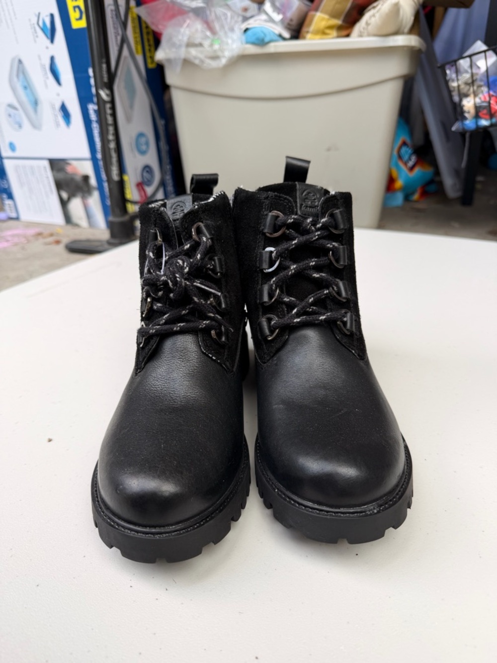 Kamik Black Lace-Up Rugged Ankle Boots
